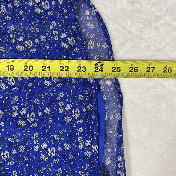 LOFT Blue Floral Blouse - Picture 7 of 7